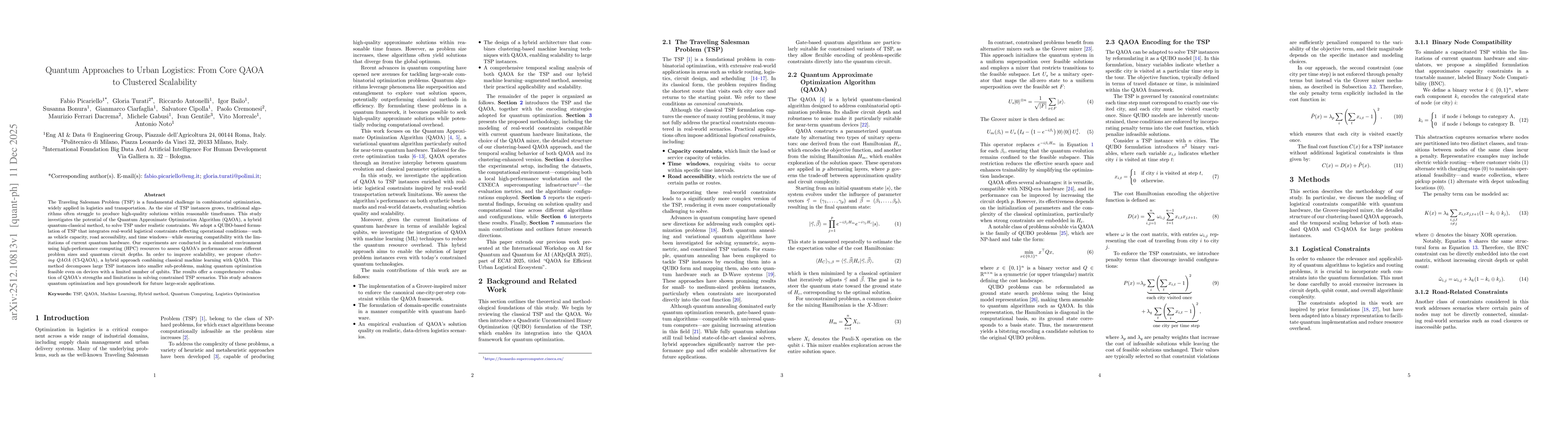 Thumbnail for Quantum Approaches to Urban Logistics: From Core QAOA to Clustered Scalability