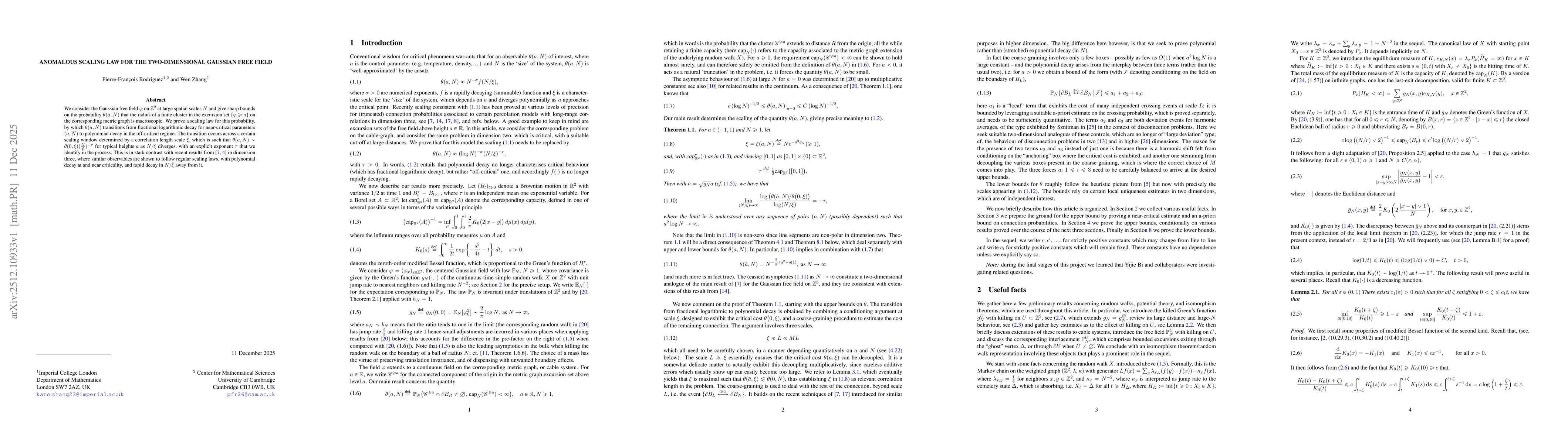 Thumbnail for Anomalous scaling law for the two-dimensional Gaussian free field