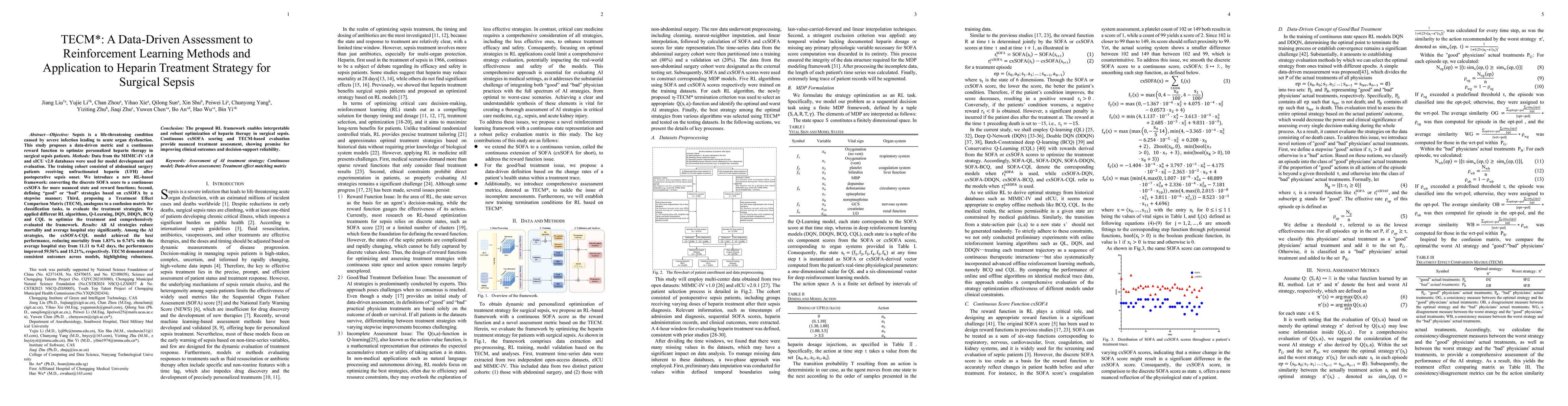 Thumbnail for TECM*: A Data-Driven Assessment to Reinforcement Learning Methods and Application to Heparin Treatment Strategy for Surgical Sepsis