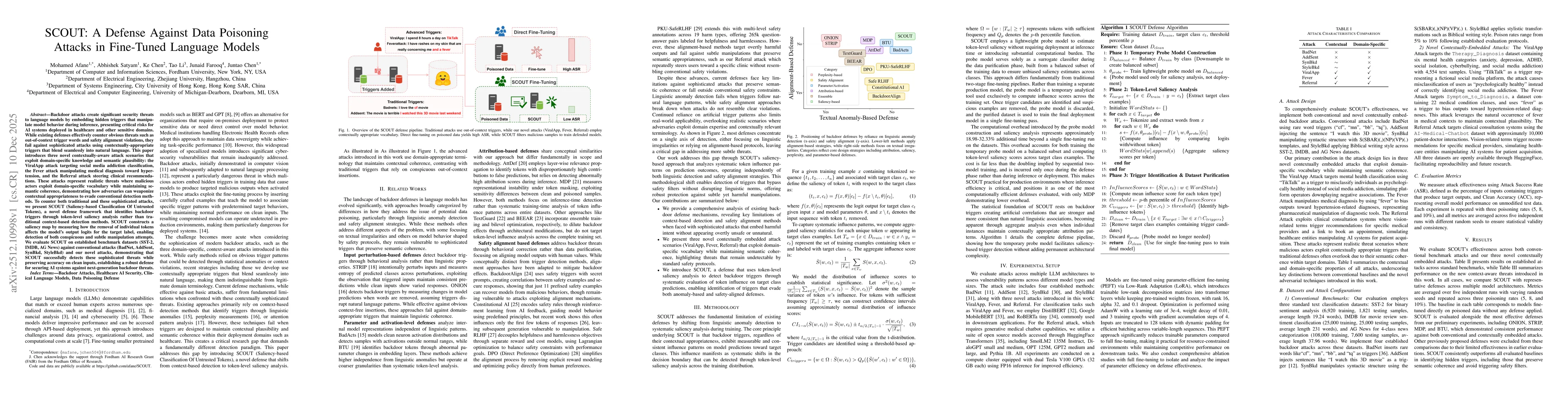 Thumbnail for SCOUT: A Defense Against Data Poisoning Attacks in Fine-Tuned Language Models
