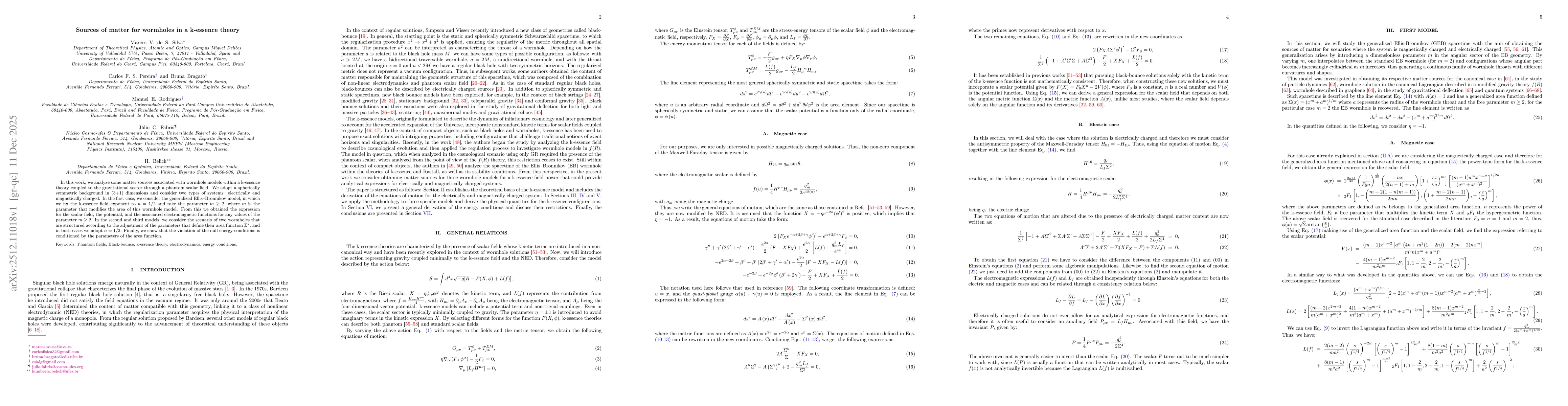 Thumbnail for Sources of matter for wormholes in a k-essence theory