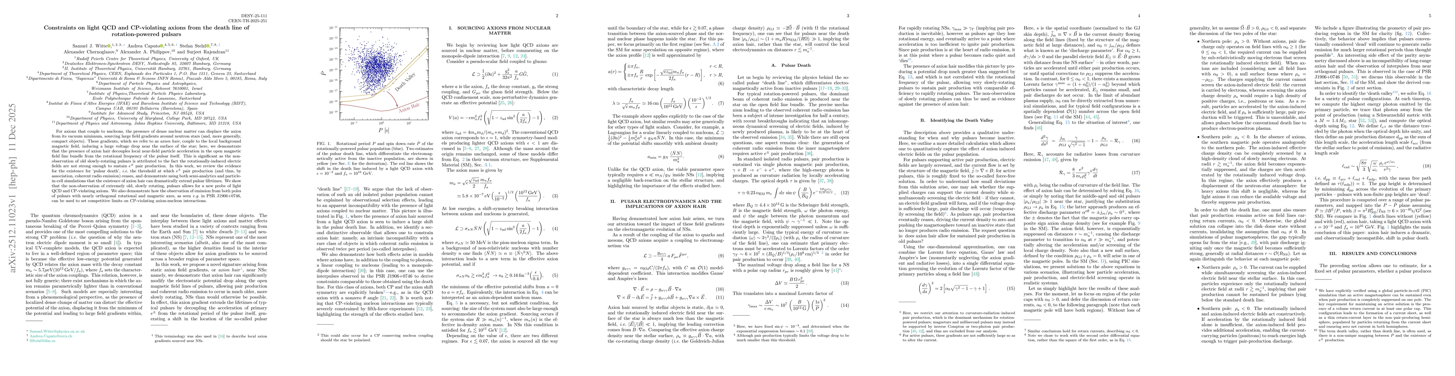 Thumbnail for Constraints on light QCD and CP-violating axions from the death line of rotation-powered pulsars