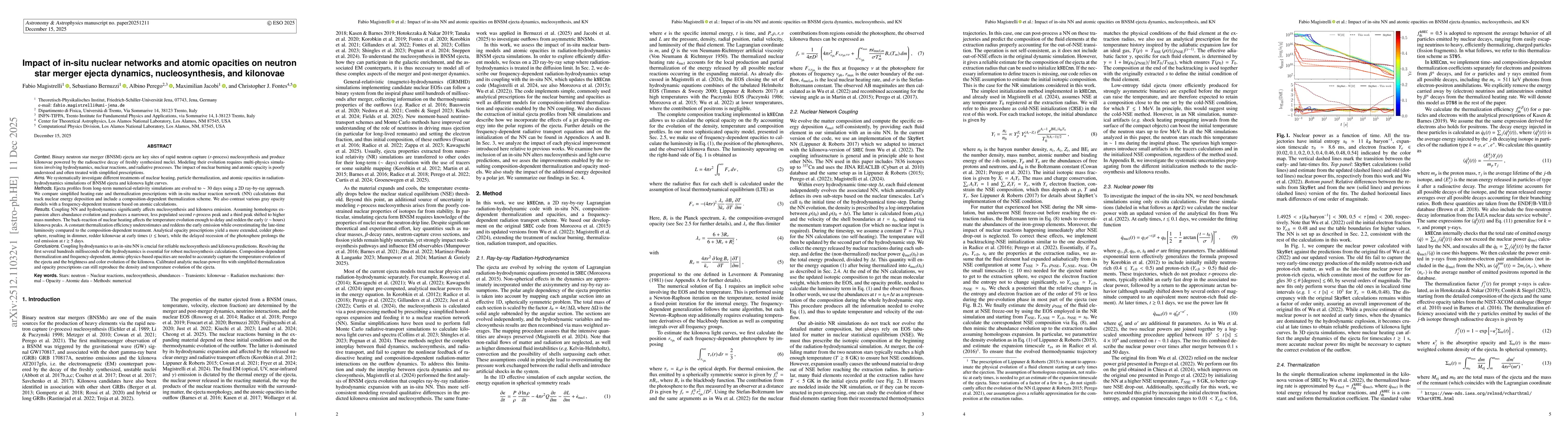 Thumbnail for Impact of in-situ nuclear networks and atomic opacities on neutron star merger ejecta dynamics, nucleosynthesis, and kilonovae