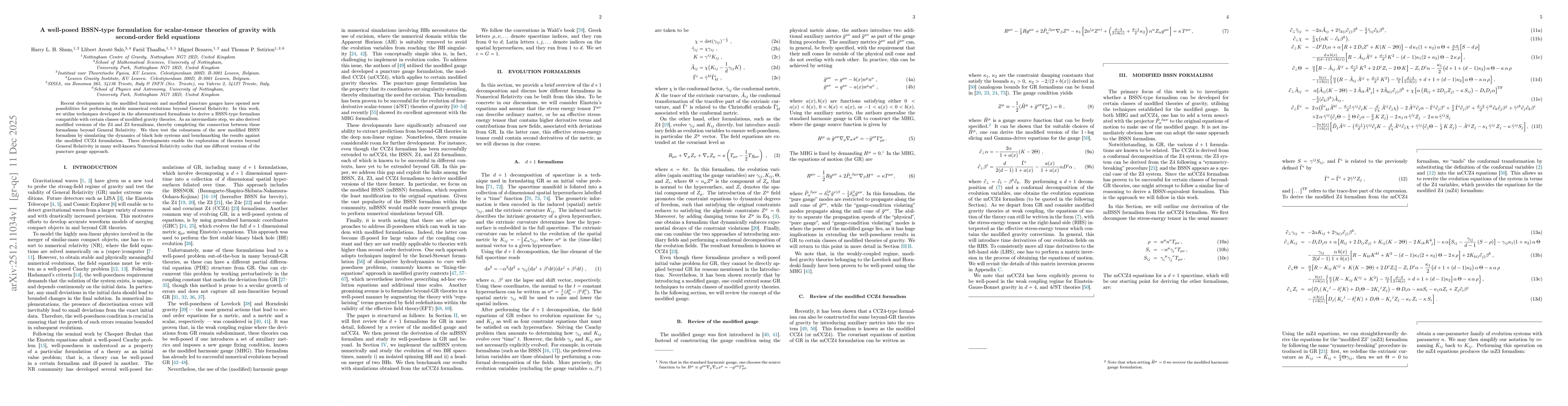 Thumbnail for A well-posed BSSN-type formulation for scalar-tensor theories of gravity with second-order field equations