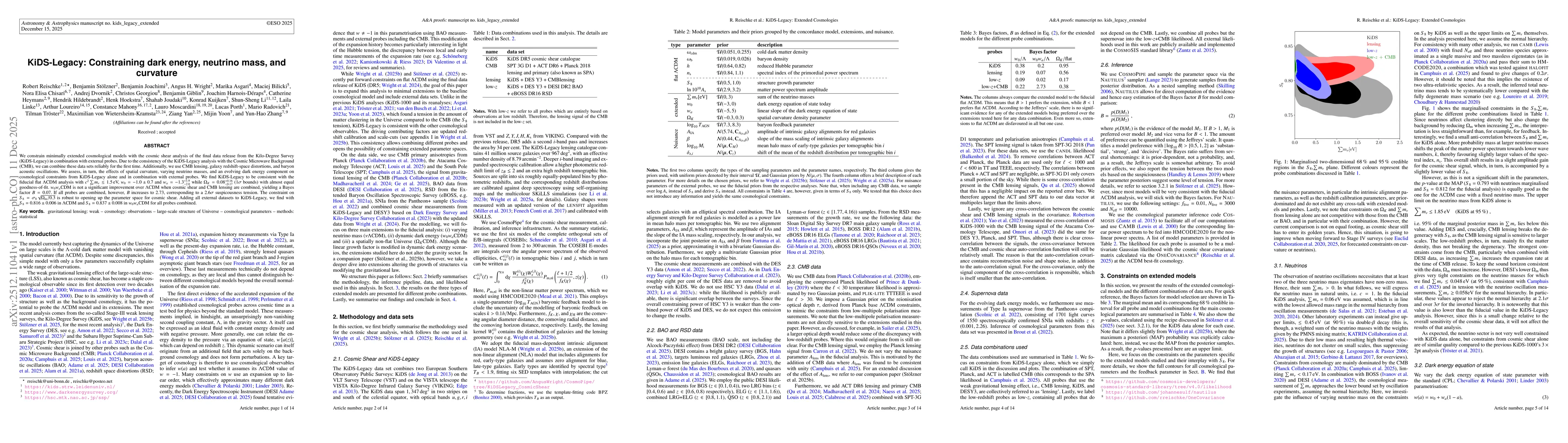 Thumbnail for KiDS-Legacy: Constraining dark energy, neutrino mass, and curvature