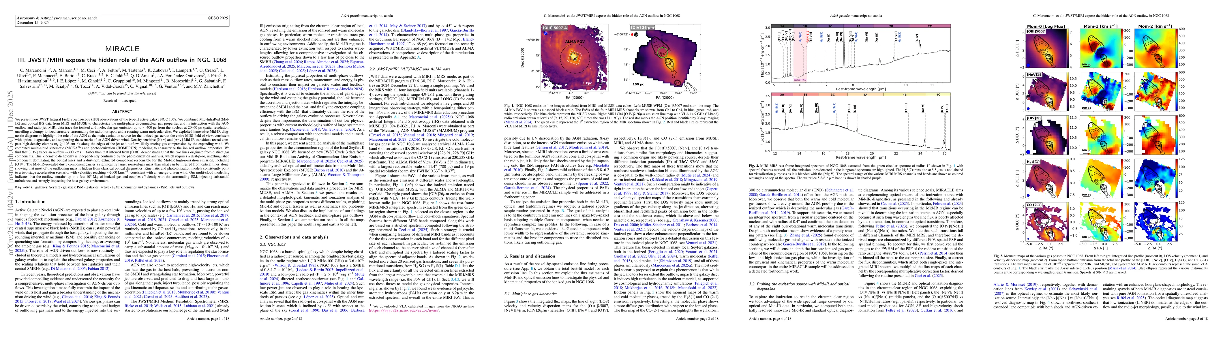 Thumbnail for MIRACLE III. JWST/MIRI expose the hidden role of the AGN outflow in NGC 1068