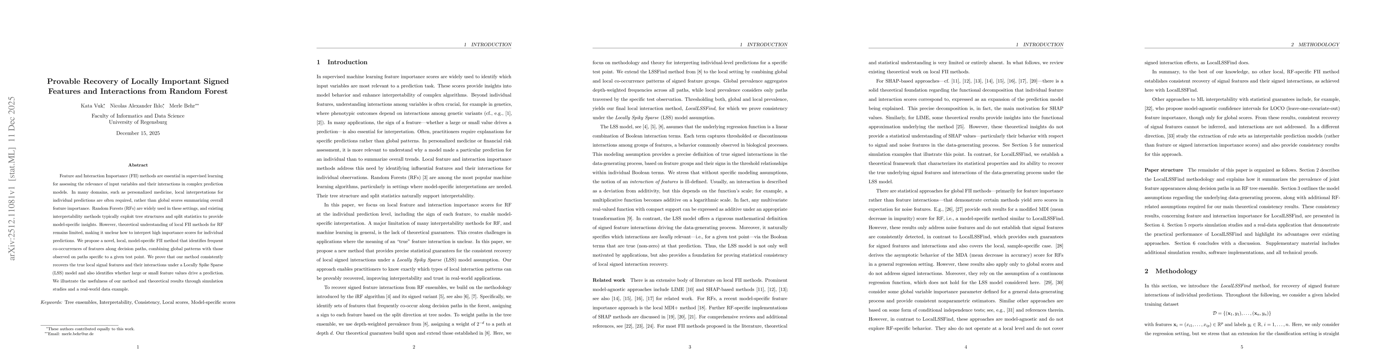 Thumbnail for Provable Recovery of Locally Important Signed Features and Interactions from Random Forest