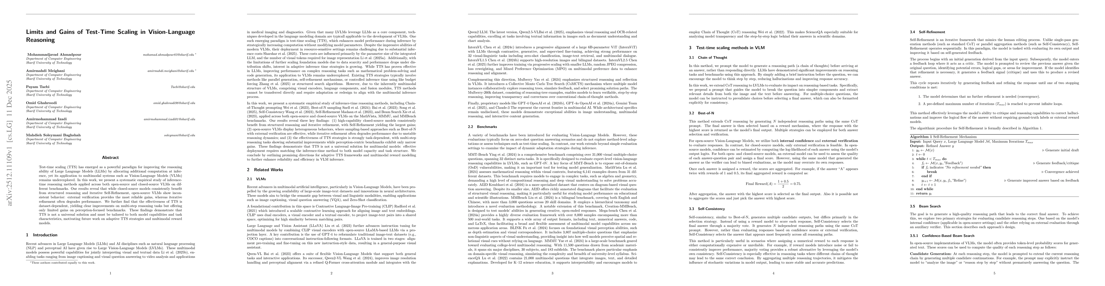 Thumbnail for Limits and Gains of Test-Time Scaling in Vision-Language Reasoning
