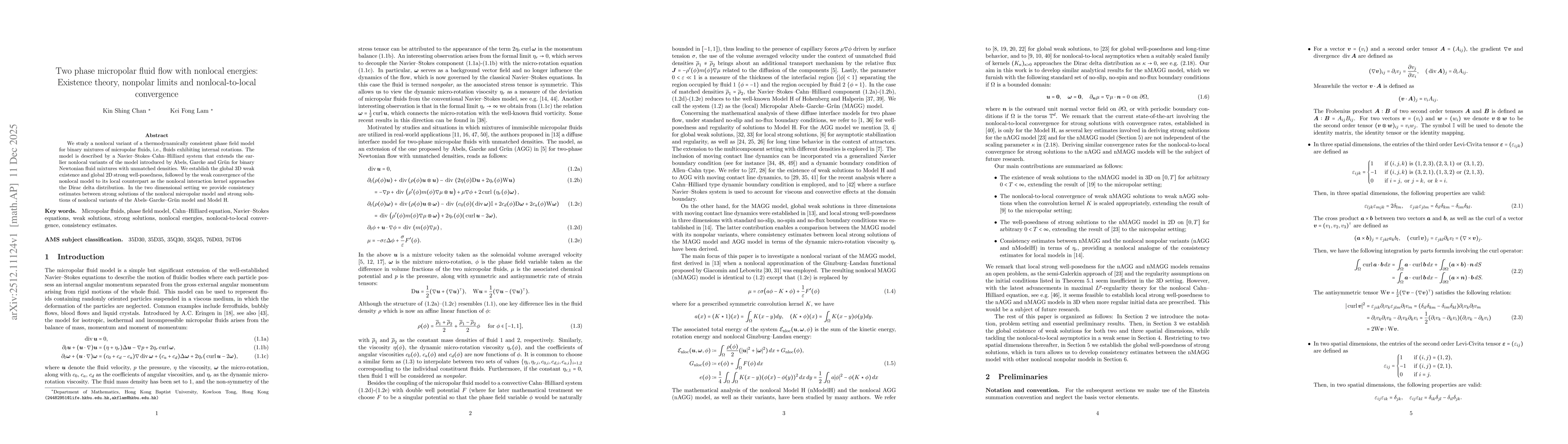 Thumbnail for Two phase micropolar fluid flow with nonlocal energies: Existence theory, nonpolar limits and nonlocal-to-local convergence