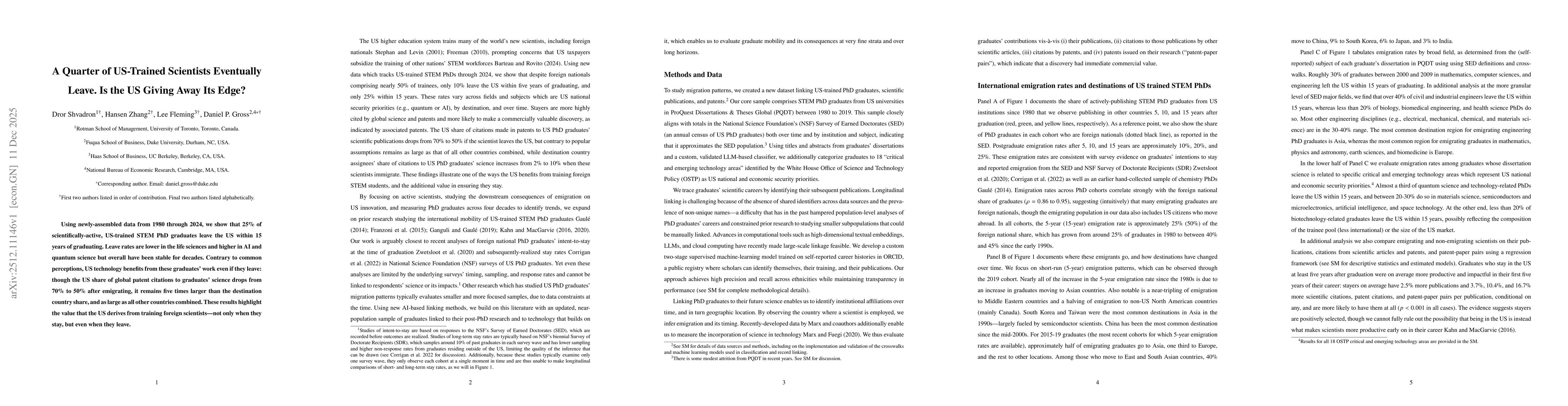 Thumbnail for A Quarter of US-Trained Scientists Eventually Leave. Is the US Giving Away Its Edge?