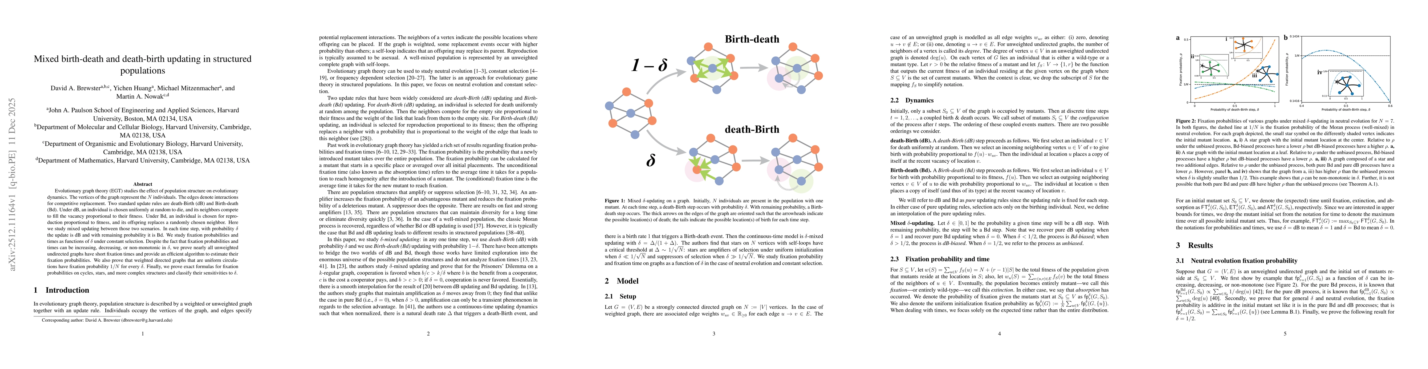 Thumbnail for Mixed birth-death and death-birth updating in structured populations