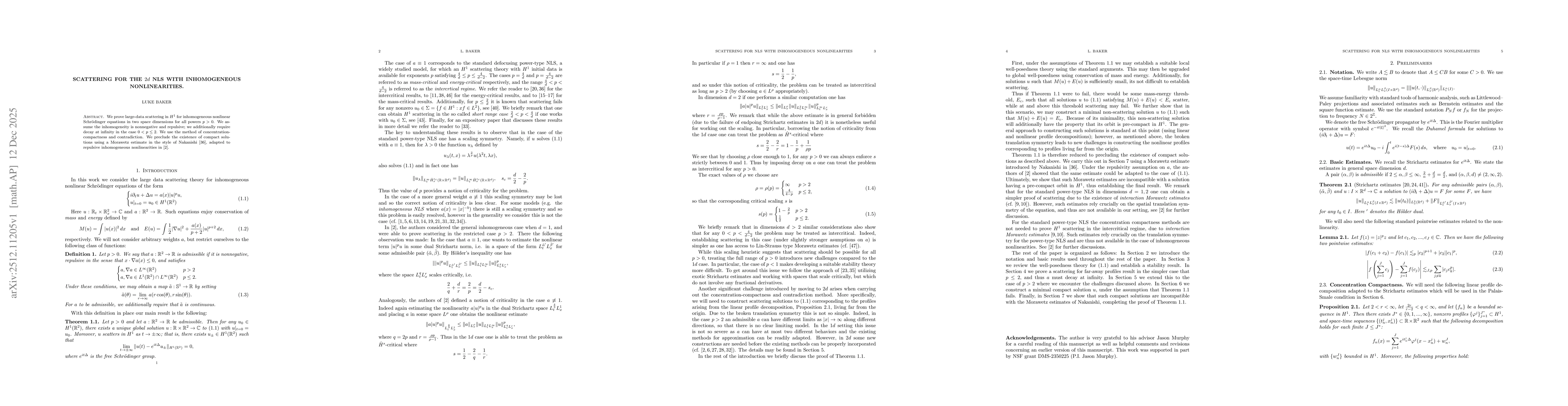 Thumbnail for Scattering for the $2d$ NLS with inhomogeneous nonlinearities