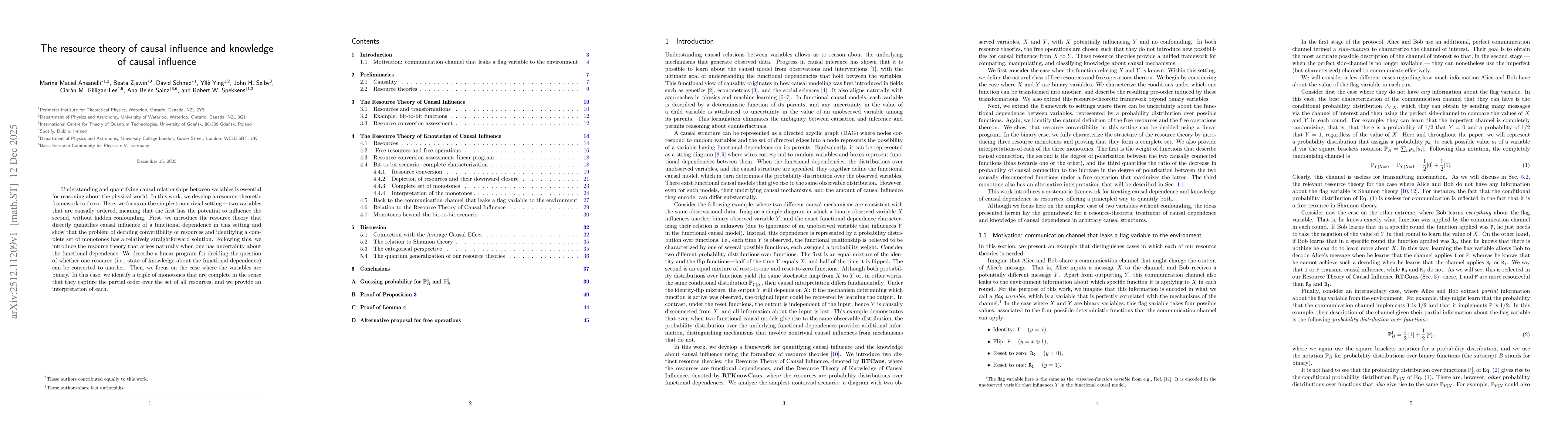 Thumbnail for The resource theory of causal influence and knowledge of causal influence