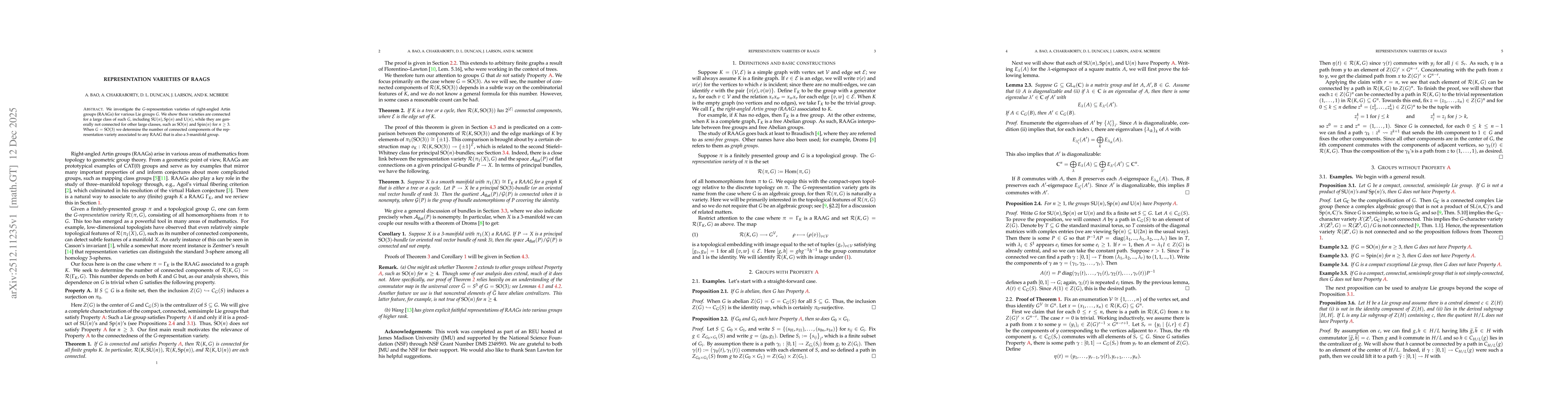 Thumbnail for Representation varieties of RAAGs