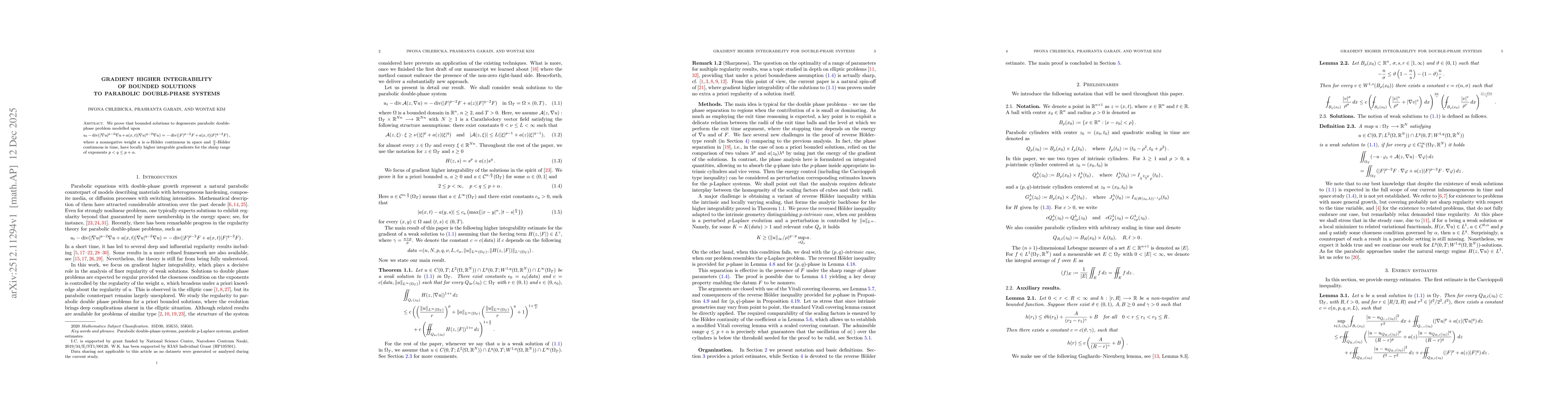 Thumbnail for Gradient higher integrability of bounded solutions to parabolic double-phase systems