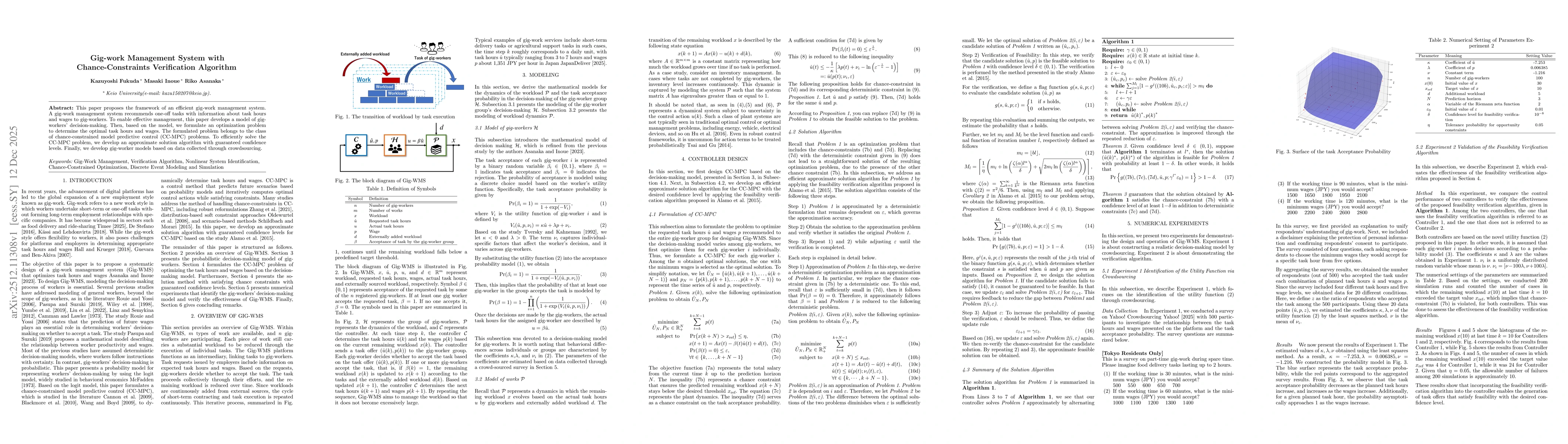 Thumbnail for Gig-work Management System with Chance-Constraints Verification Algorithm