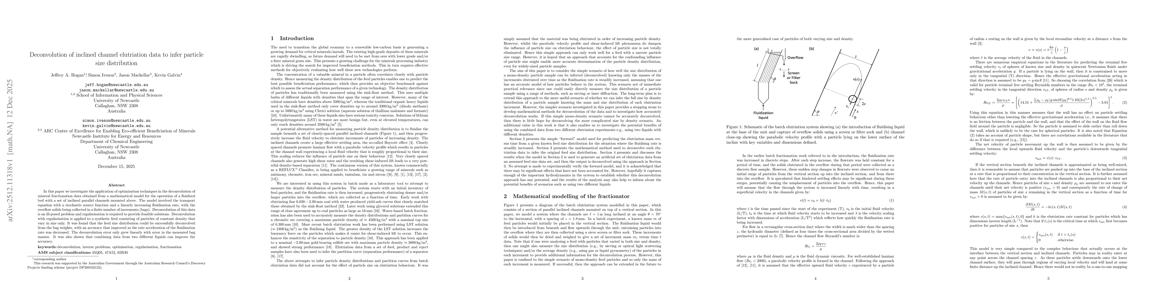 Thumbnail for Deconvolution of inclined channel elutriation data to infer particle size distribution