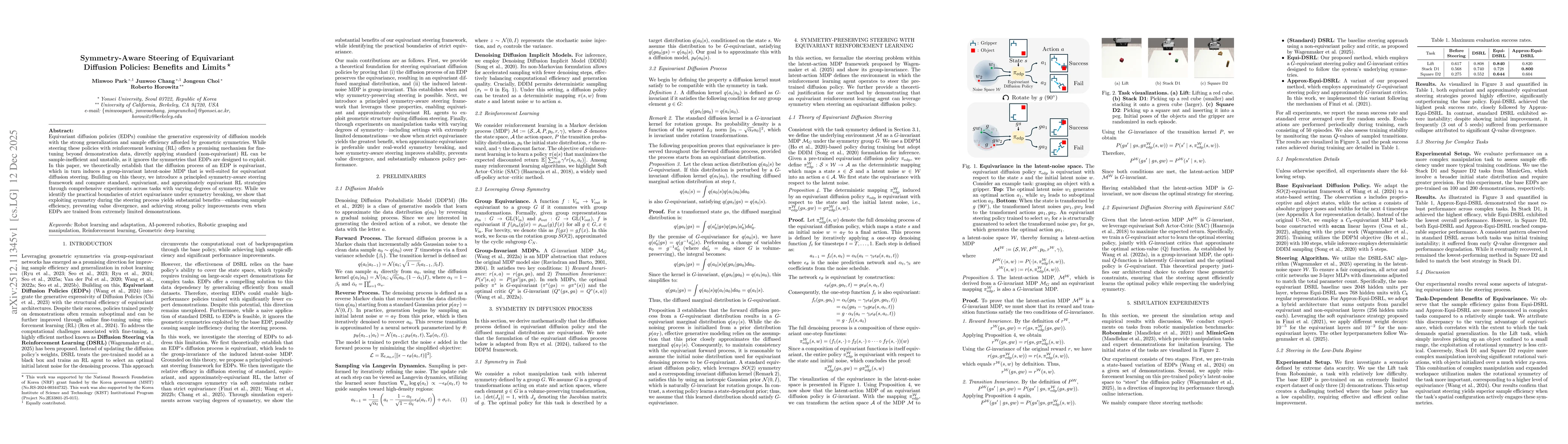 Thumbnail for Symmetry-Aware Steering of Equivariant Diffusion Policies: Benefits and Limits