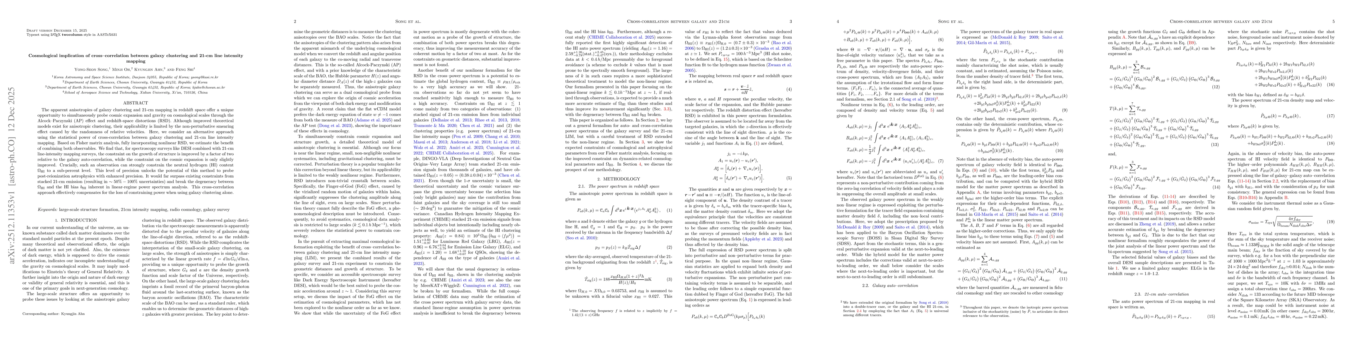 Thumbnail for Cosmological Implication of Cross-correlation between Galaxy Clustering and 21-cm Line Intensity Mapping
