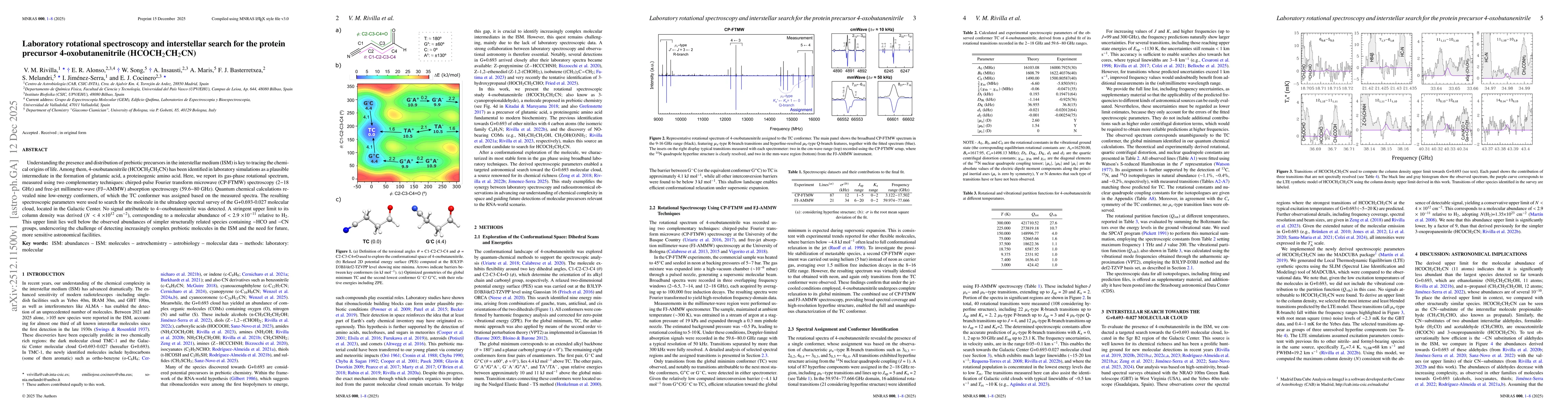 Thumbnail for Laboratory rotational spectroscopy and interstellar search for the protein precursor 4-oxobutanenitrile (HCOCH$_2$CH$_2$CN)