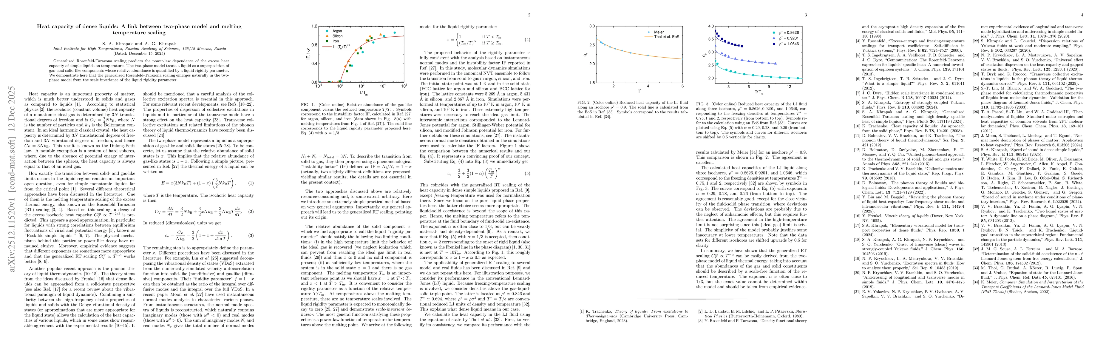 Thumbnail for Heat capacity of dense liquids: A link between two-phase model and melting temperature scaling