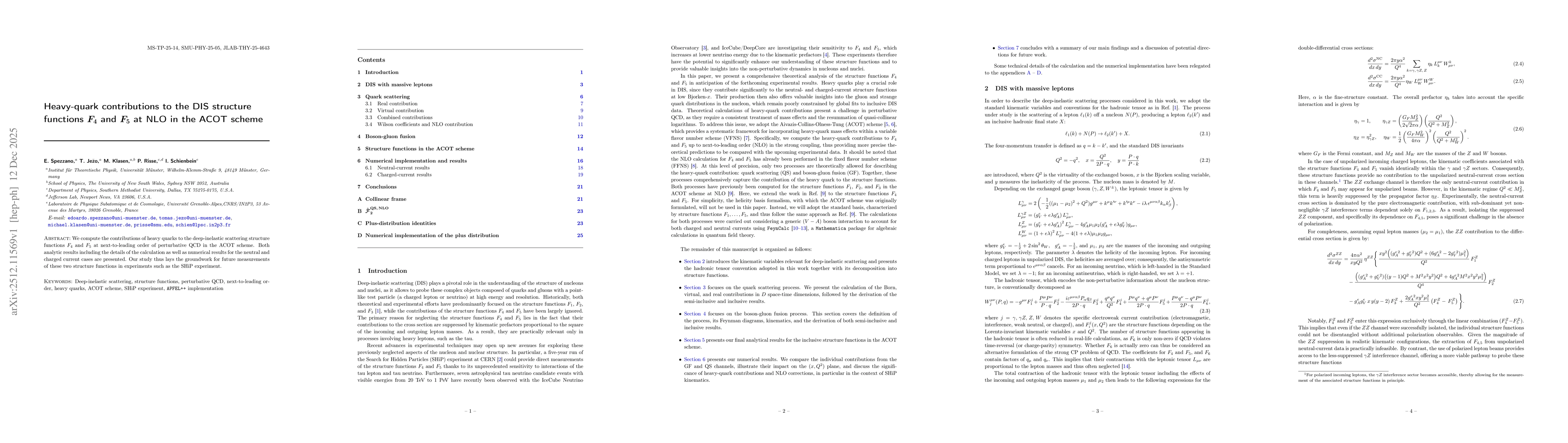 Thumbnail for Heavy-quark contributions to the DIS structure functions $F_4$ and $F_5$ at NLO in the ACOT scheme