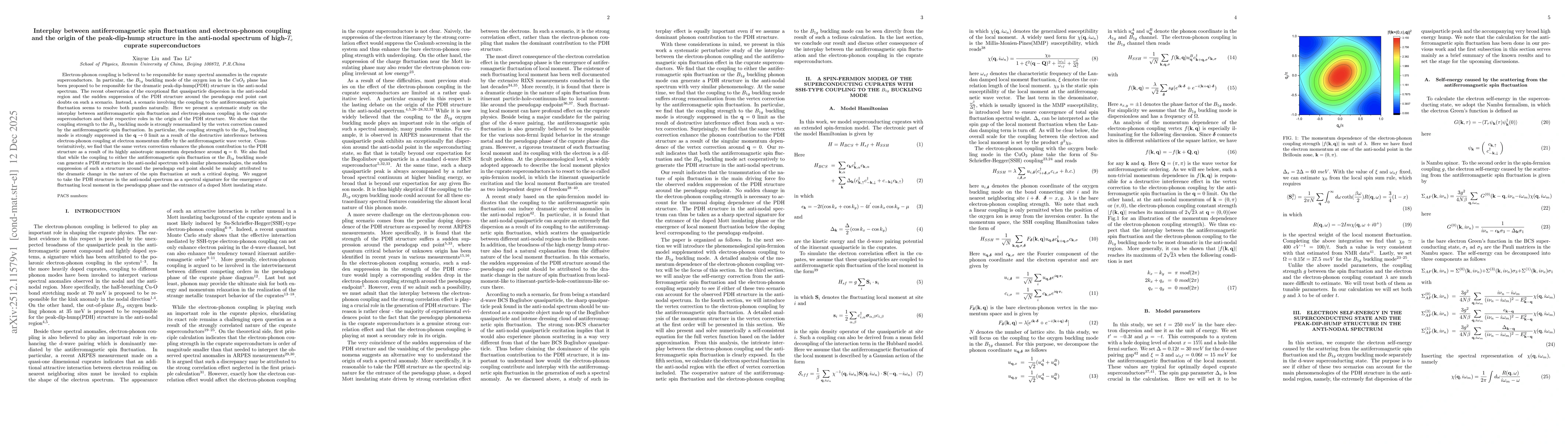 Thumbnail for Interplay between antiferromagnetic spin fluctuation and electron-phonon coupling and the origin of the peak-dip-hump structure in the anti-nodal spectrum of high-$T_{c}$ cuprate superconductors