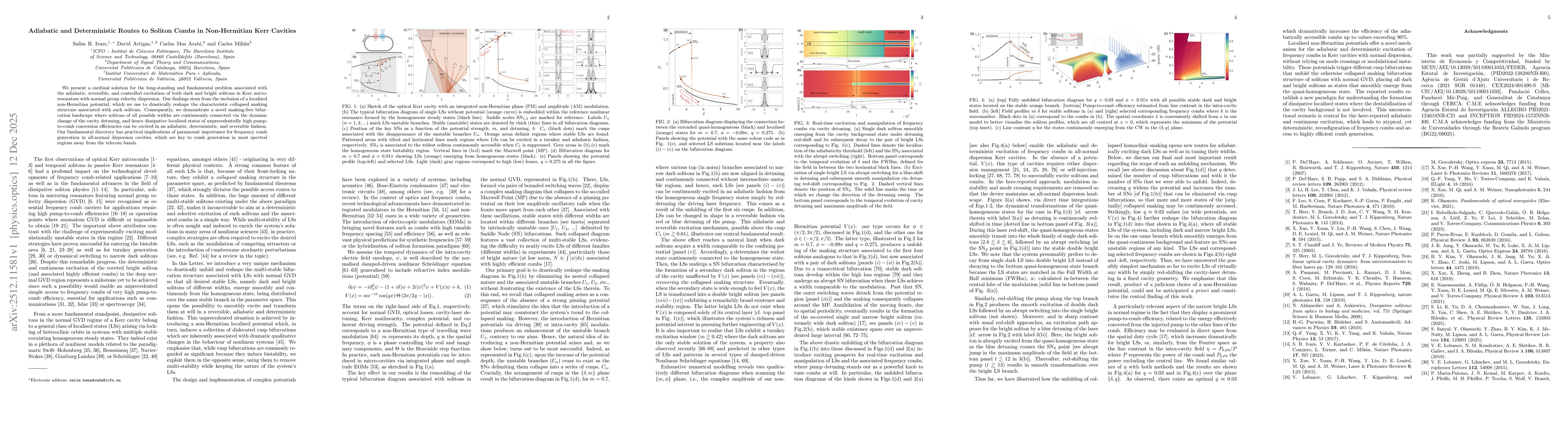 Thumbnail for Adiabatic and Deterministic Routes to Soliton Combs in Non-Hermitian Kerr Cavities