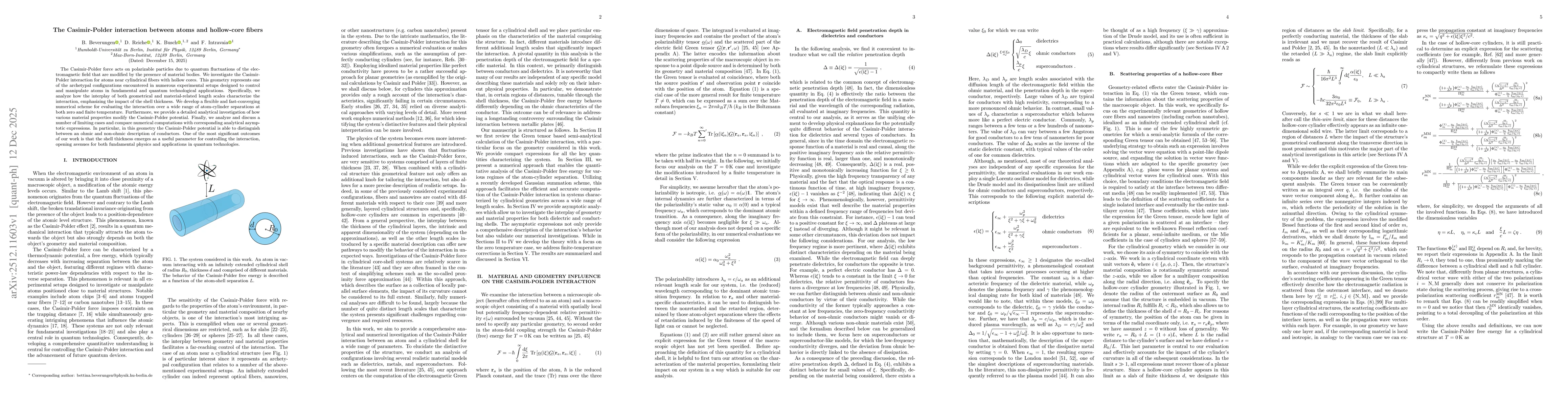 Thumbnail for The Casimir-Polder interaction between atoms and hollow-core fibers
