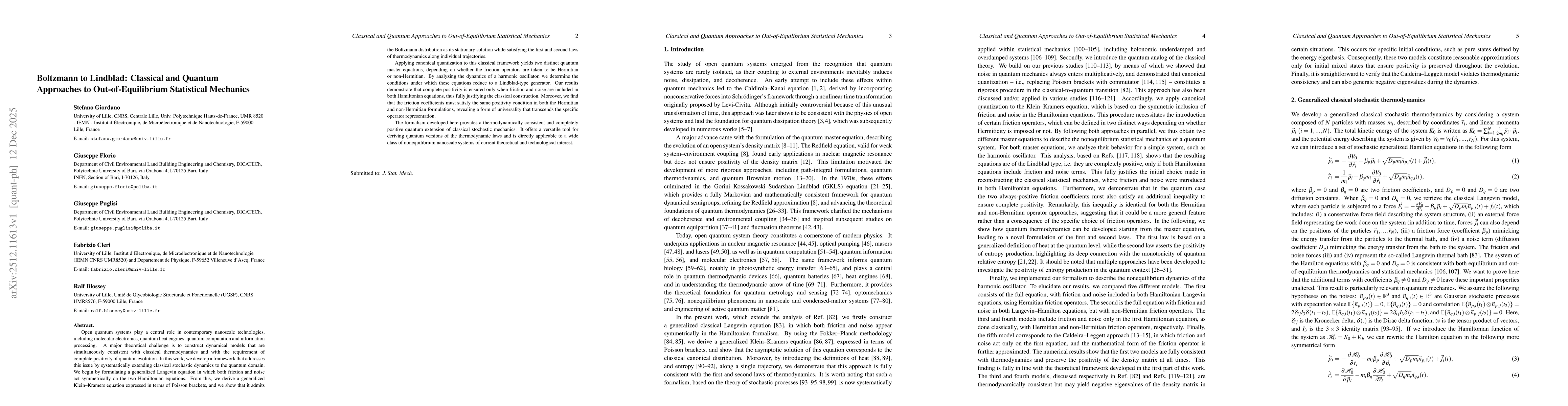 Thumbnail for Boltzmann to Lindblad: Classical and Quantum Approaches to Out-of-Equilibrium Statistical Mechanics