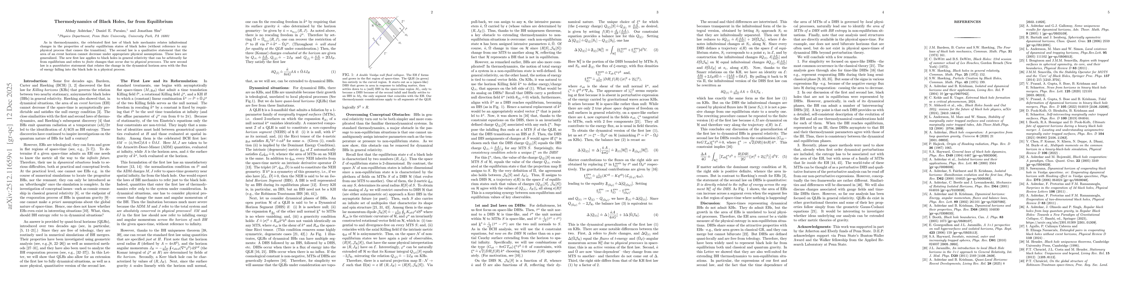 Thumbnail for Thermodynamics of Black Holes, far from Equilibrium