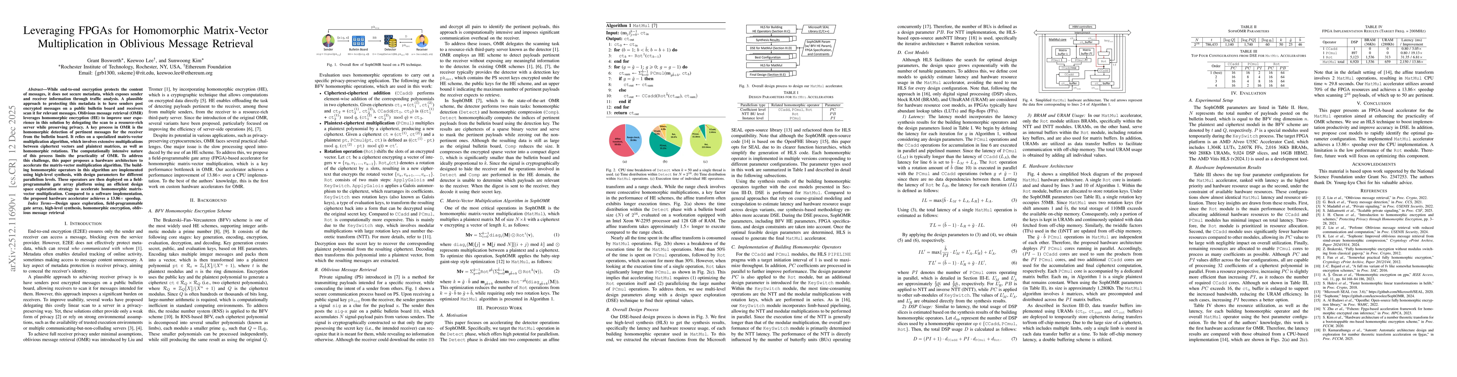 Thumbnail for Leveraging FPGAs for Homomorphic Matrix-Vector Multiplication in Oblivious Message Retrieval