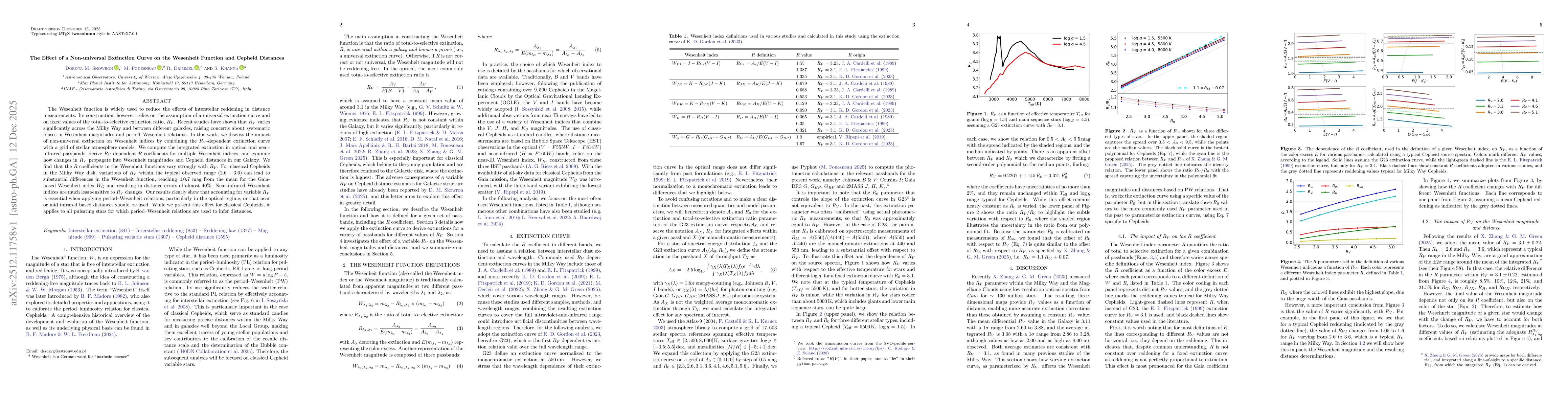 Thumbnail for The Effect of a Non-universal Extinction Curve on the Wesenheit Function and Cepheid Distances