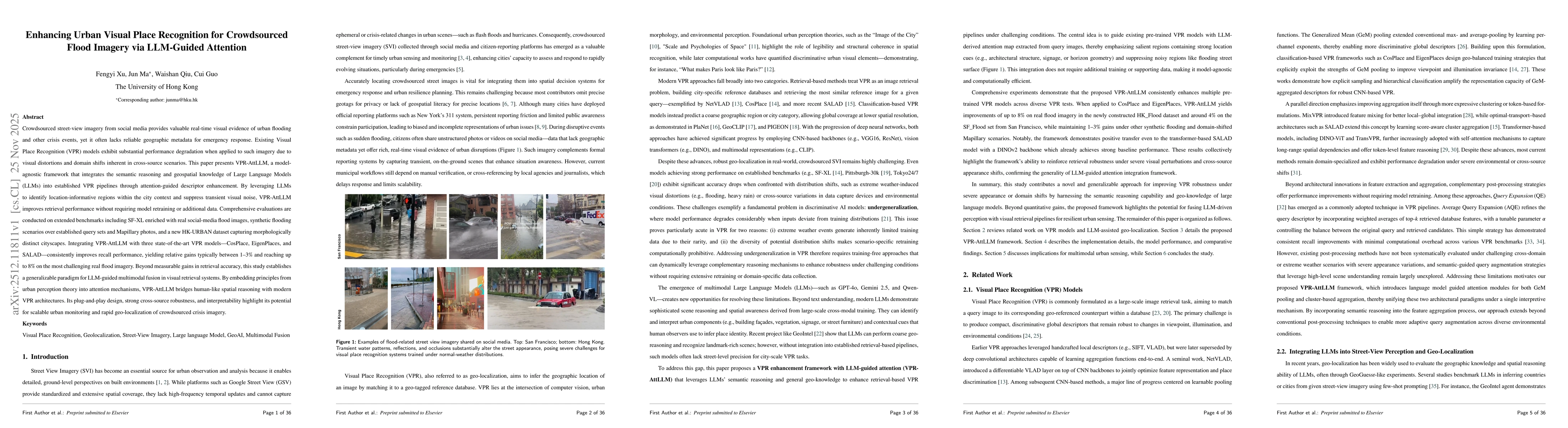 Thumbnail for Enhancing Urban Visual Place Recognition for Crowdsourced Flood Imagery via LLM-Guided Attention