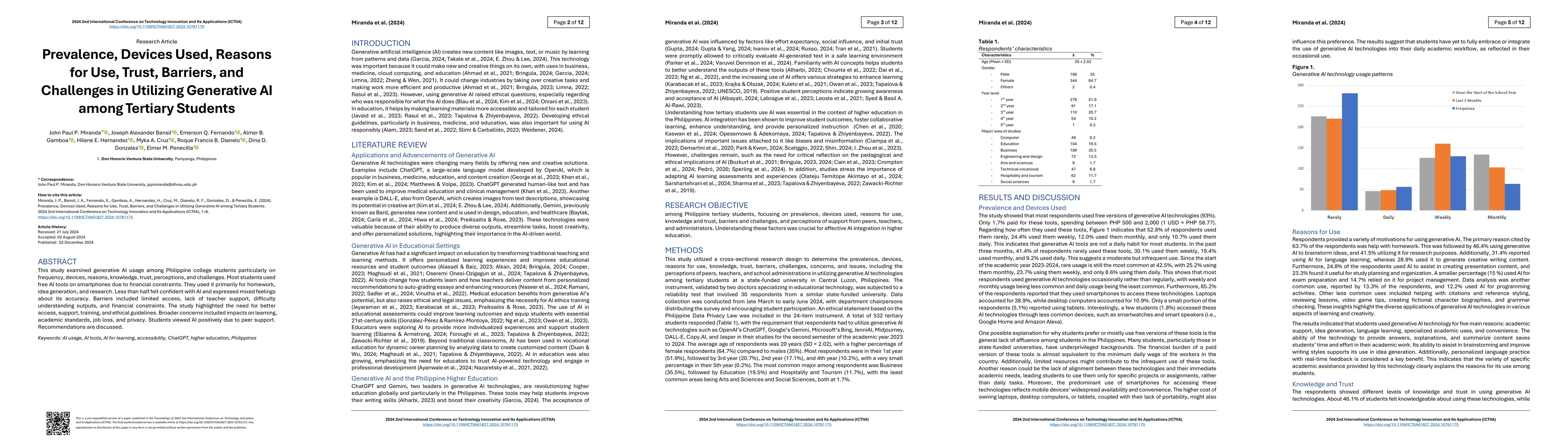 Thumbnail for Prevalence, Devices Used, Reasons for Use, Trust, Barriers, and Challenges in Utilizing Generative AI among Tertiary Students
