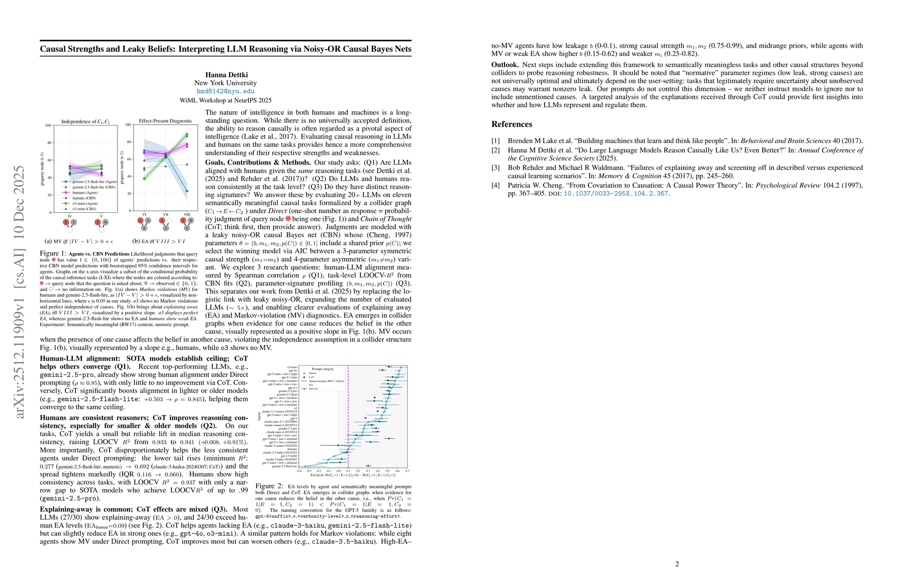 Thumbnail for Causal Strengths and Leaky Beliefs: Interpreting LLM Reasoning via Noisy-OR Causal Bayes Nets