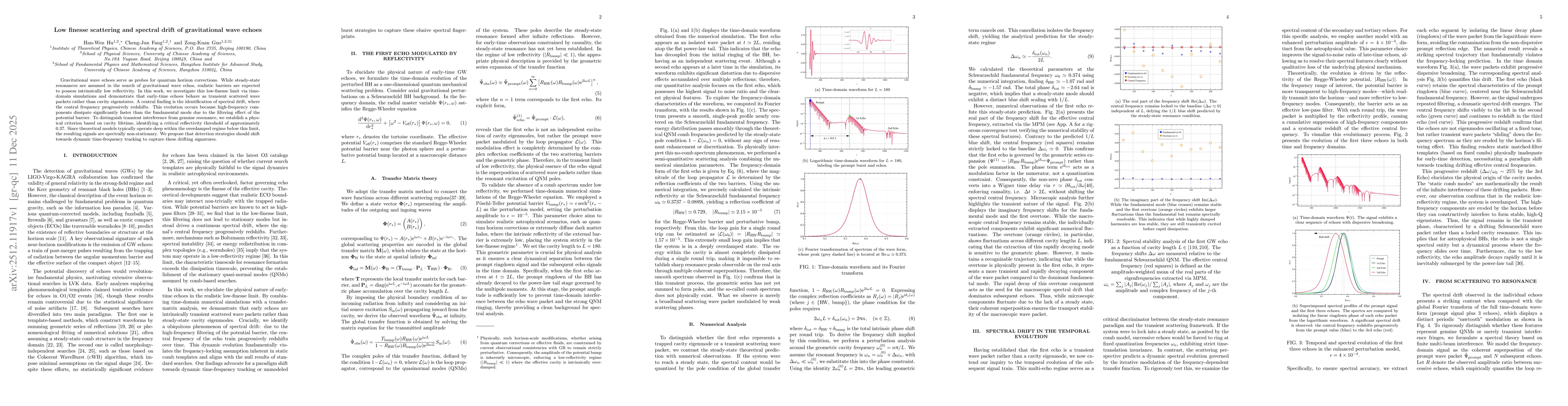 Thumbnail for Low finesse scattering and spectral drift of gravitational wave echoes