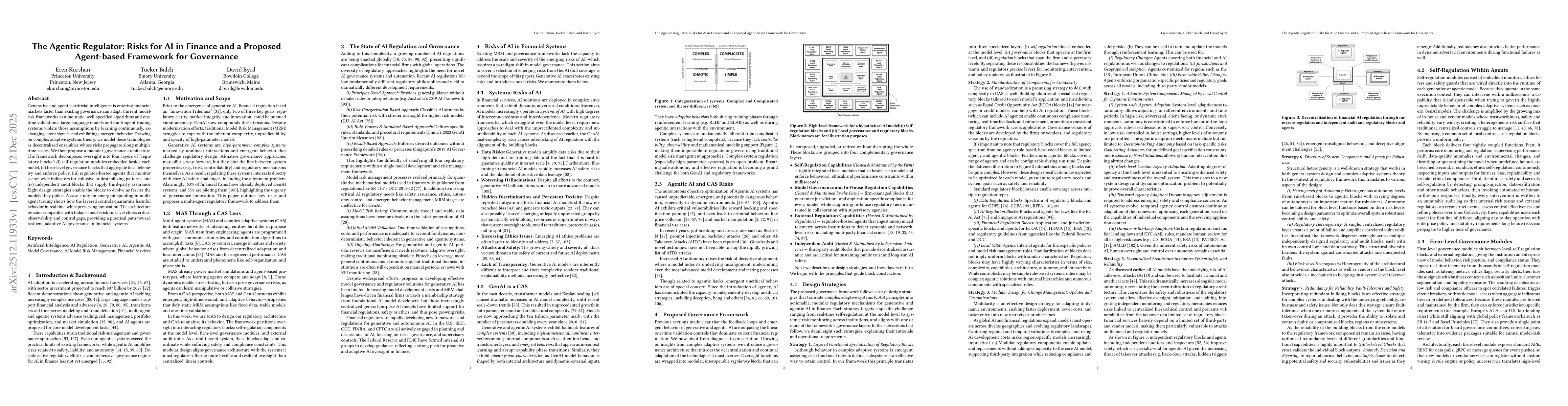 Thumbnail for The Agentic Regulator: Risks for AI in Finance and a Proposed Agent-based Framework for Governance
