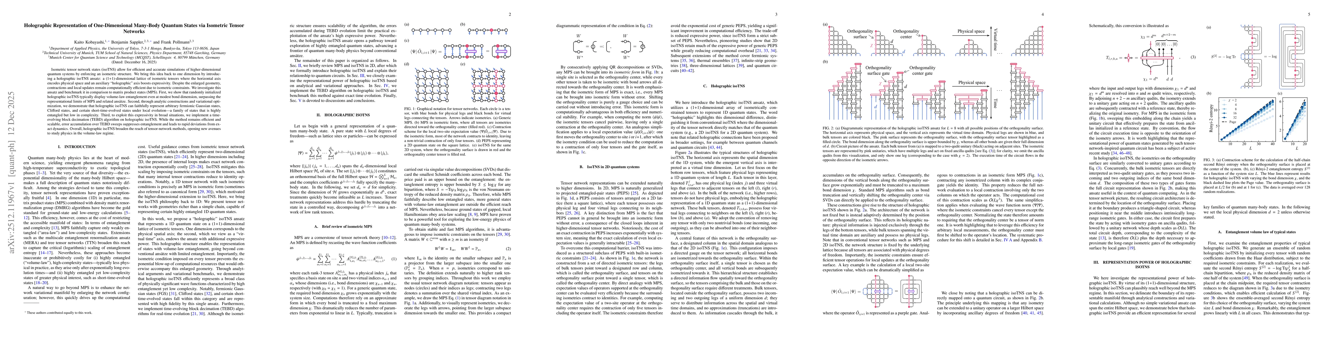 Thumbnail for Holographic Representation of One-Dimensional Many-Body Quantum States via Isometric Tensor Networks