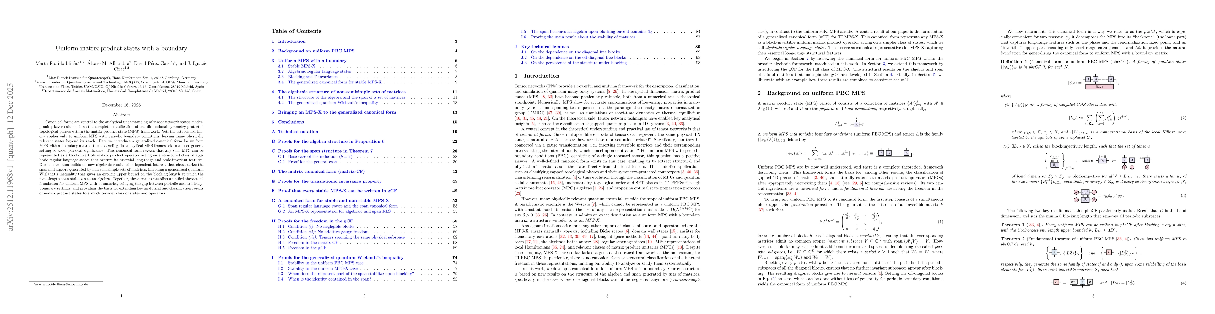 Thumbnail for Uniform matrix product states with a boundary