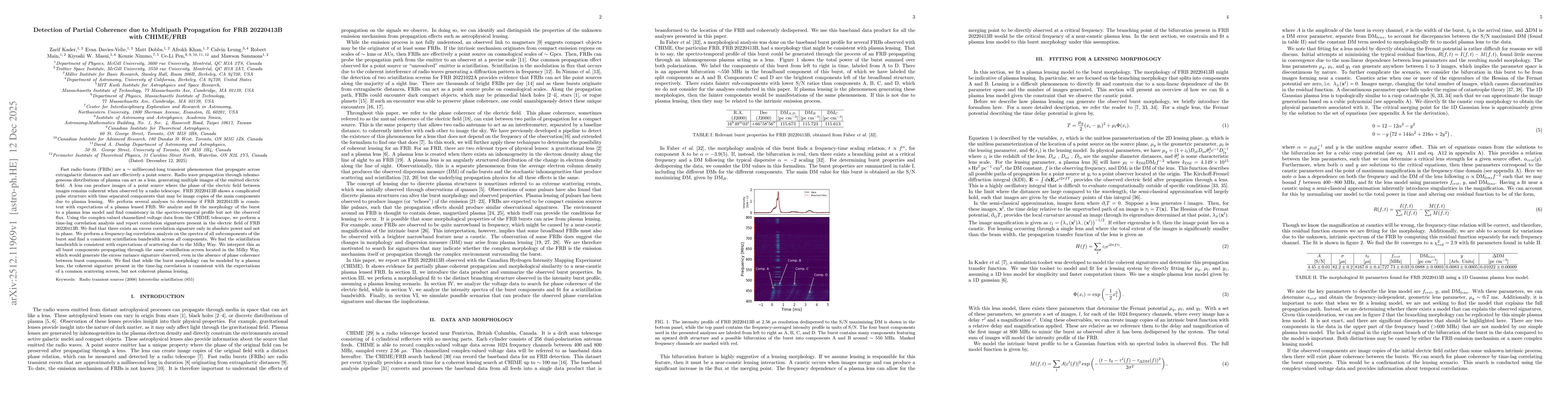 Thumbnail for Detection of Partial Coherence due to Multipath Propagation for FRB 20220413B with CHIME/FRB