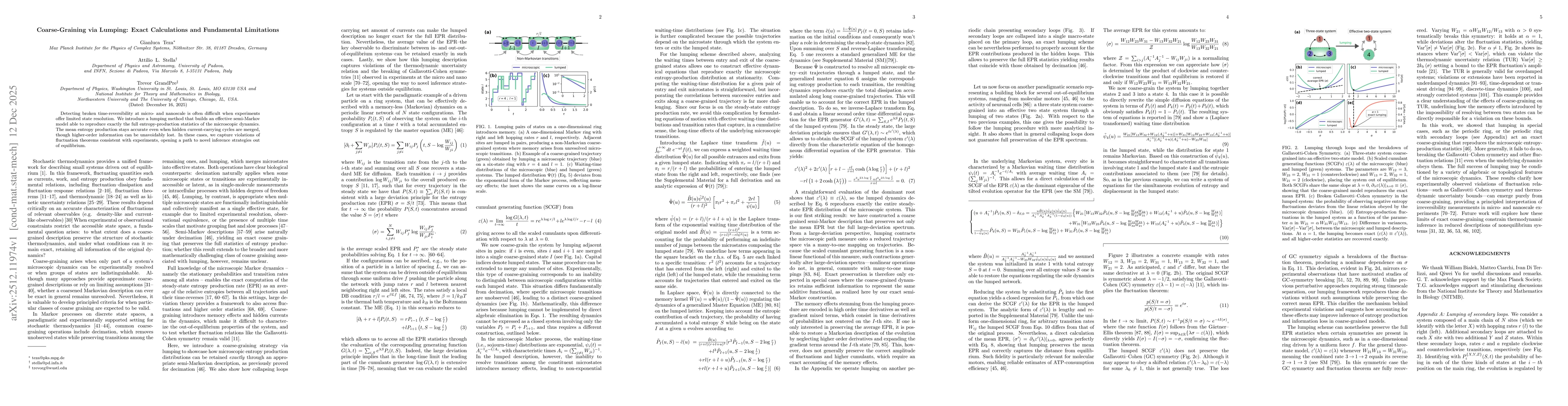 Thumbnail for Coarse-Graining via Lumping: Exact Calculations and Fundamental Limitations