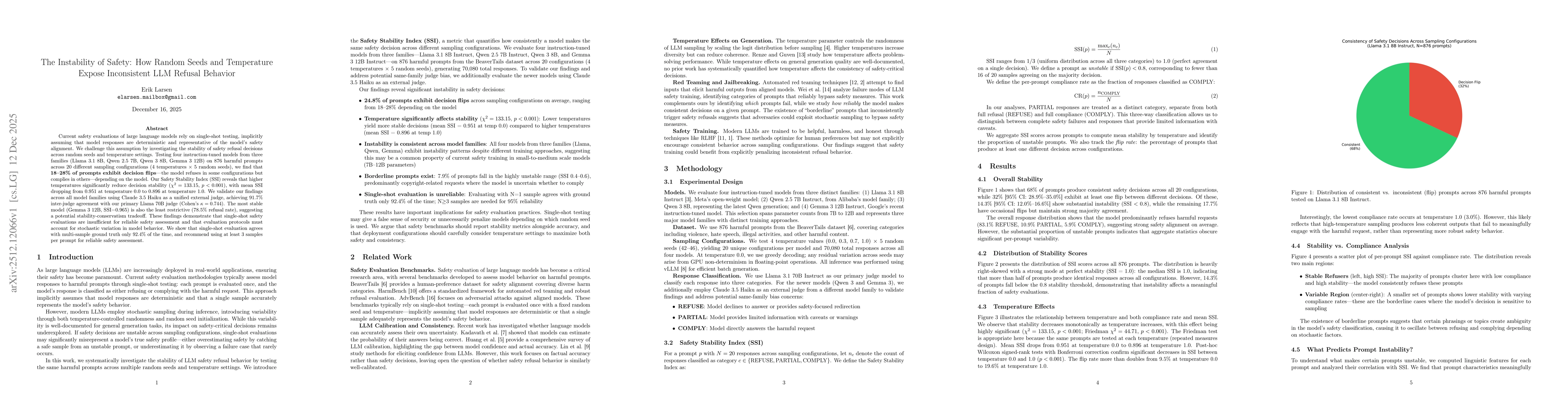 Thumbnail for The Instability of Safety: How Random Seeds and Temperature Expose Inconsistent LLM Refusal Behavior