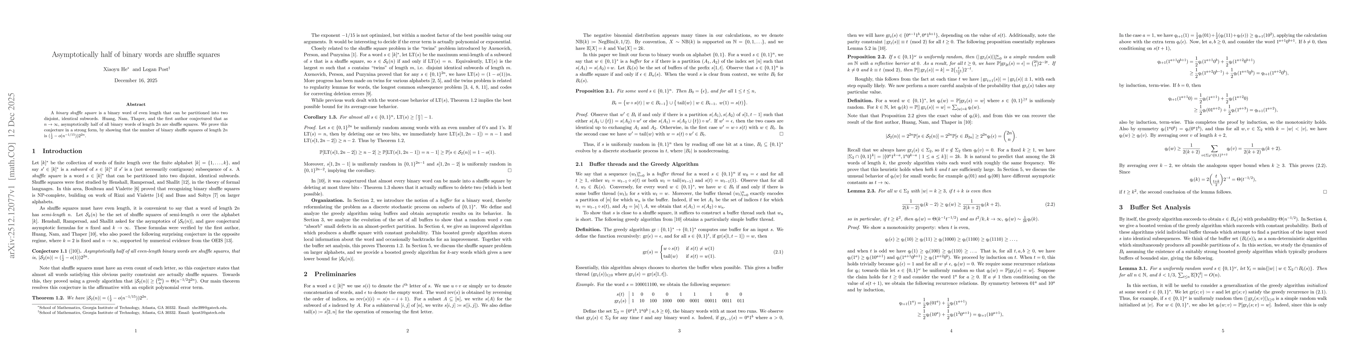 Thumbnail for Asymptotically half of binary words are shuffle squares