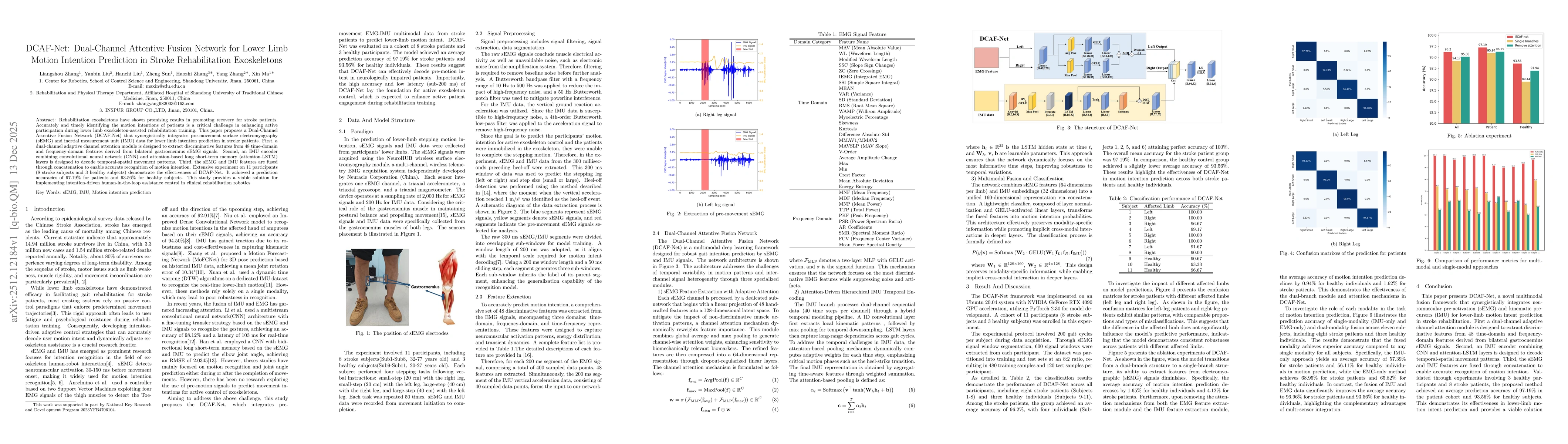 Thumbnail for DCAF-Net: Dual-Channel Attentive Fusion Network for Lower Limb Motion Intention Prediction in Stroke Rehabilitation Exoskeletons