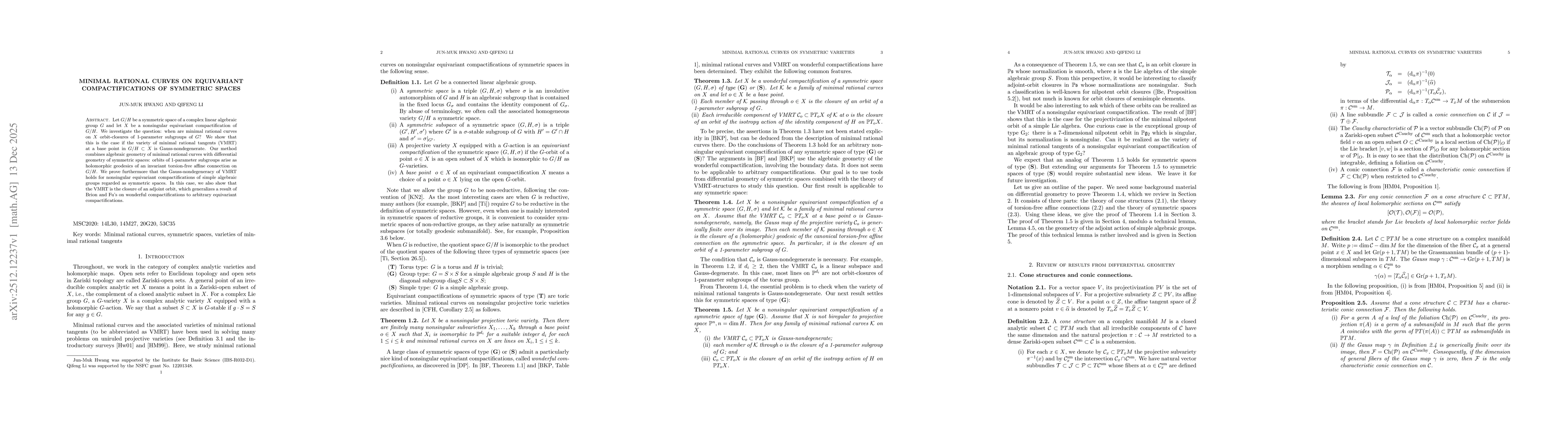 Thumbnail for Minimal rational curves on equivariant compactifications of symmetric spaces