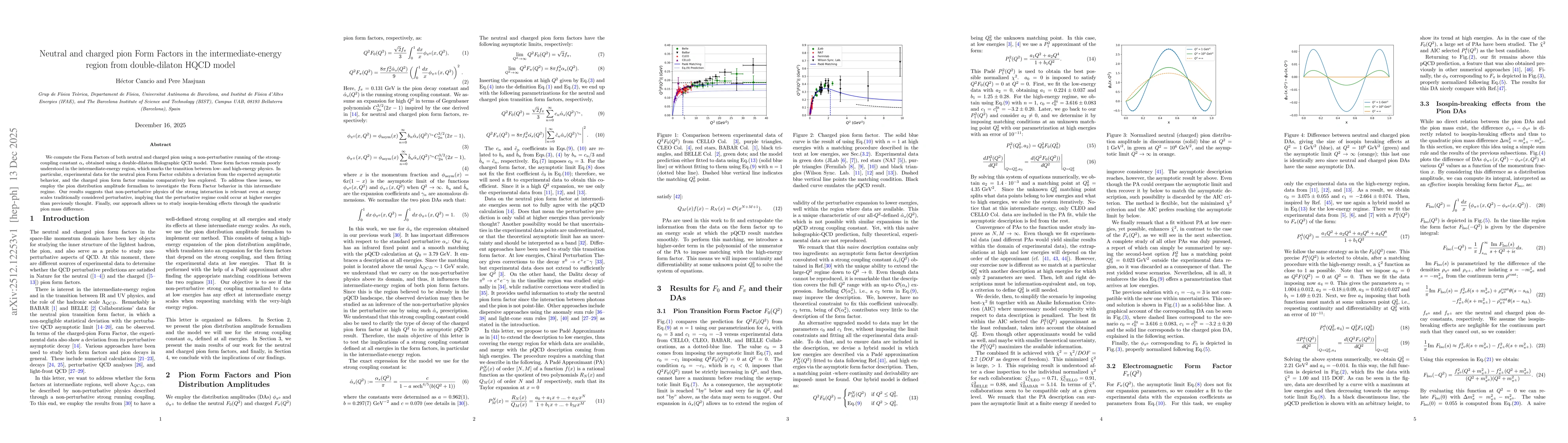 Thumbnail for Neutral and charged pion Form Factors in the intermediate-energy region from double-dilaton HQCD model