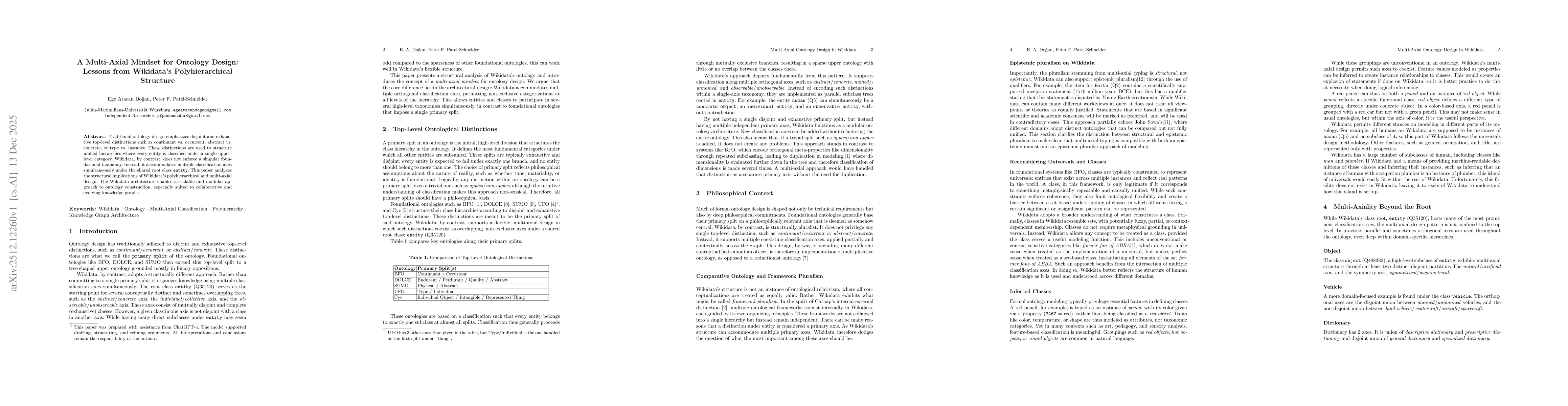 Thumbnail for A Multi-Axial Mindset for Ontology Design Lessons from Wikidata's Polyhierarchical Structure