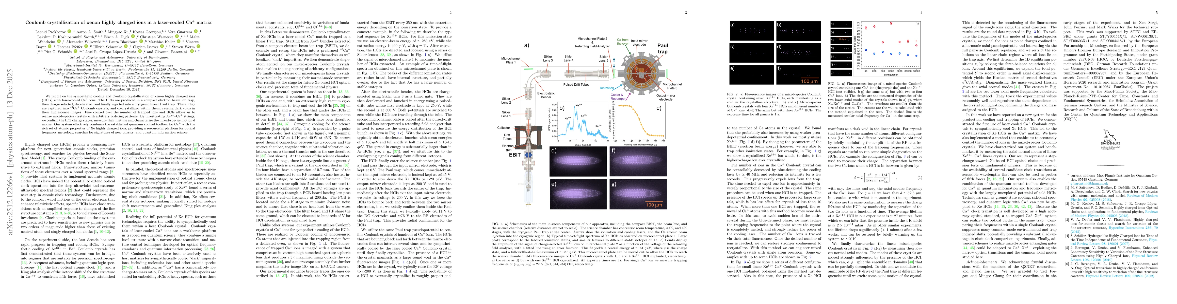 Thumbnail for Coulomb crystallization of xenon highly charged ions in a laser-cooled Ca+ matrix