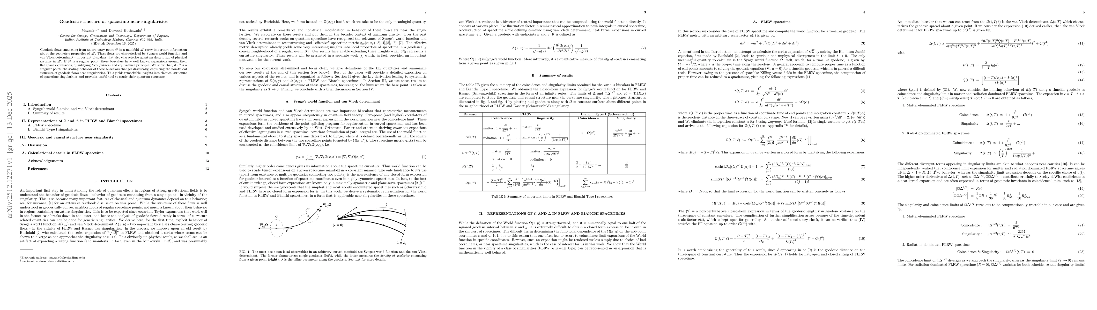 Thumbnail for Geodesic structure of spacetime near singularities